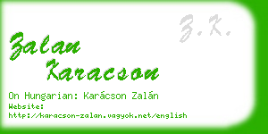 zalan karacson business card